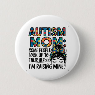 Macaron Rond 5 Cm Autisme Maman Certaines personnes regardent vers l