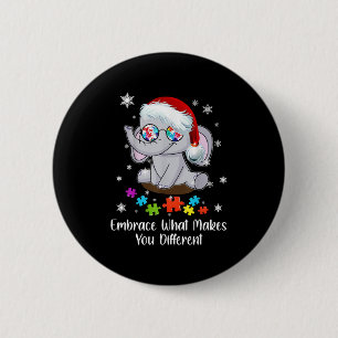 Macaron Rond 5 Cm Autisme Noël Embrassez Ce Qui Vous Rend Différents