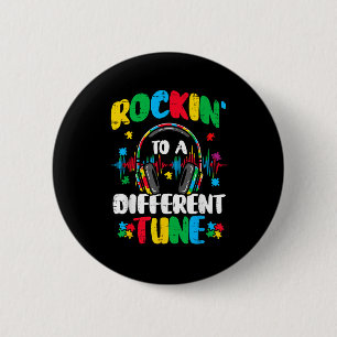 Macaron Rond 5 Cm Autisme rockin' une mélodie différente sensibilisa