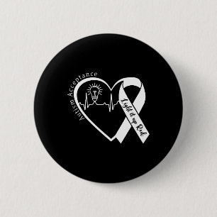 Macaron Rond 5 Cm Autisme - Rouge à la place - Acceptation Non Sensi