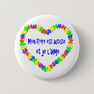 Macaron Rond 5 Cm Autiste d'est de frère de Macaron lundi et l'aime