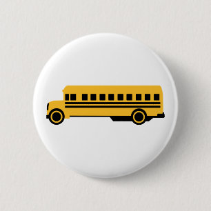 Macaron Rond 5 Cm Autobus scolaire