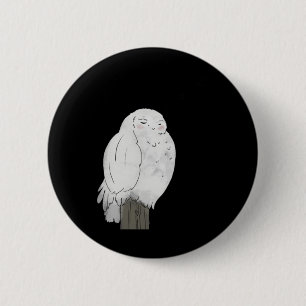 Macaron Rond 5 Cm Autocollant de Bonne Chouette de nuit