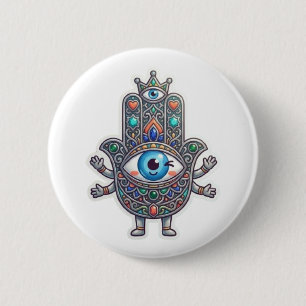 Macaron Rond 5 Cm Autocollant Hamsa Mignon Marocain Amazigh Kawaii M