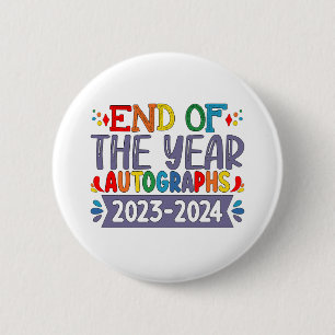 Macaron Rond 5 Cm Autographes de fin d'année 2024 Dernier jour d'éco