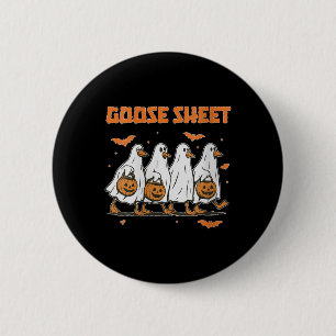 Macaron Rond 5 Cm Automne Halloween Femmes Oie Feuille Fantôme Flora