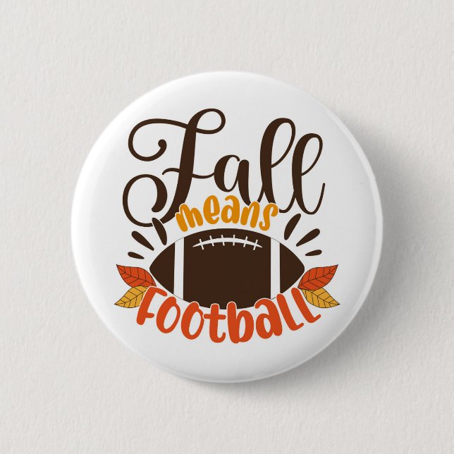 Macaron Rond 5 Cm Automne signifie football (Devant)