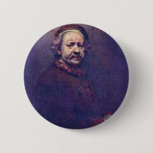 Macaron Rond 5 Cm Autoportrait. Par Rembrandt Van Rijn