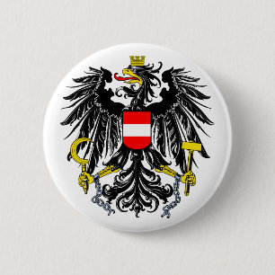 Macaron Rond 5 Cm Autriche Armoiries Officielles Symbole d'Heraldry