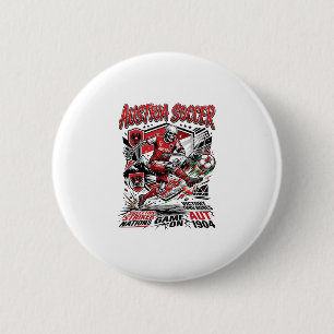 Macaron Rond 5 Cm Autriche Football Squelette Attaquant Nations Affi