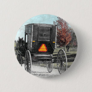 Macaron Rond 5 Cm Autumn Amish Buggy