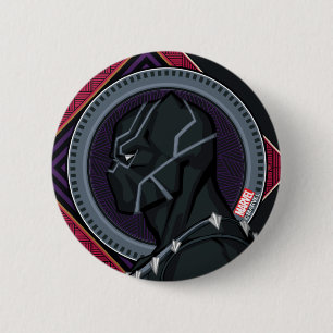Macaron Rond 5 Cm Avengers   Black Panther Wakandan Tribal Art