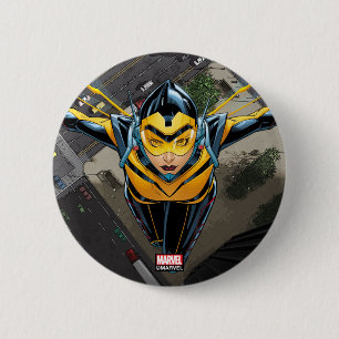 Macaron Rond 5 Cm Avengers Classiques La Guêpe de Face