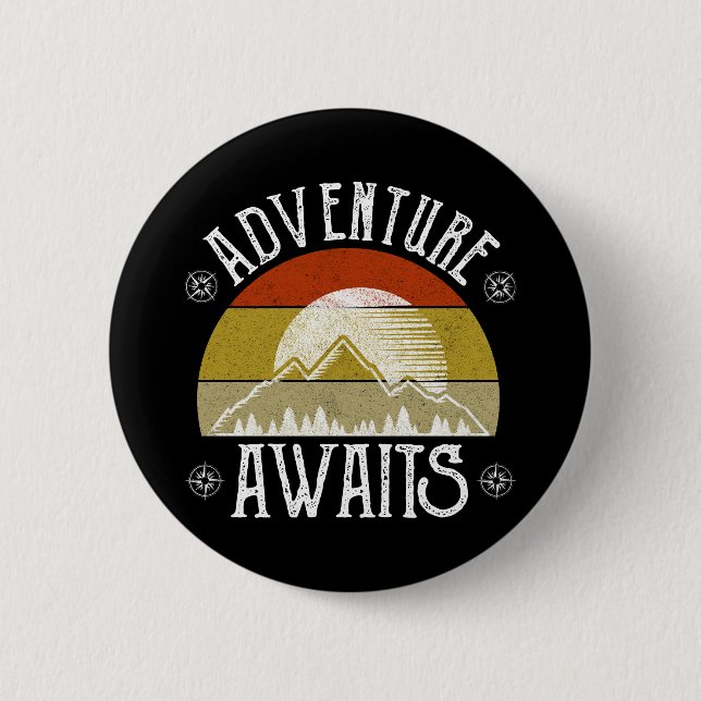 Macaron Rond 5 Cm Aventure Attend (Devant)