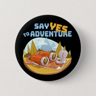 Macaron Rond 5 Cm Aventure, bouton rond de 2¼ pouces
