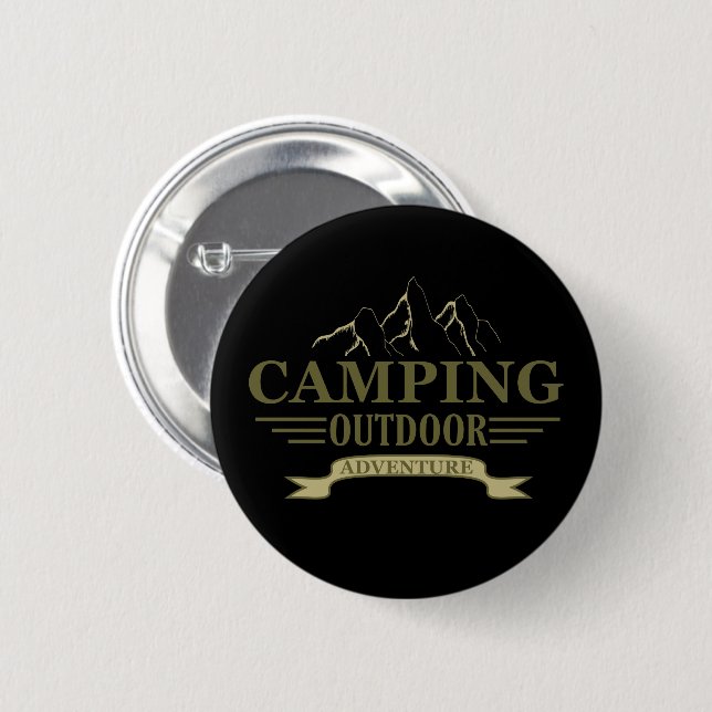 Macaron Rond 5 Cm aventure en camping (Devant & derrière)