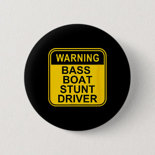 Macaron Rond 5 Cm Avertissement B Chauffeur de départ de bateau Pêch