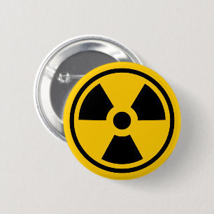 Macaron Rond 5 Cm Avertissement de radioactivité