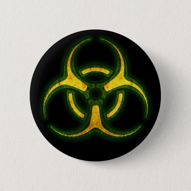 Macaron Rond 5 Cm Avertissement de zombi de Biohazard (Devant)