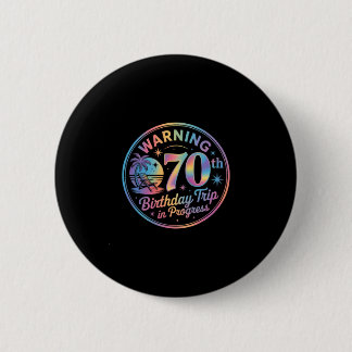 Macaron Rond 5 Cm Avertissement Voyage pour 70e anniversaire en cour