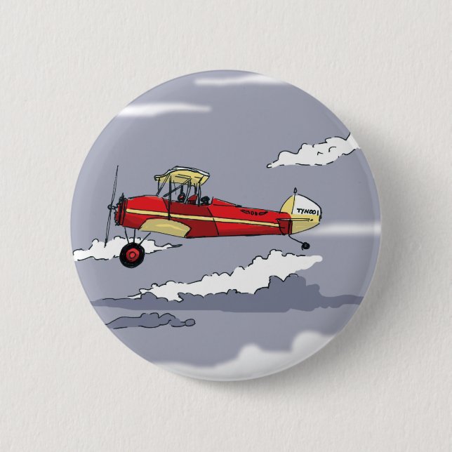 Macaron Rond 5 Cm avion (Devant)