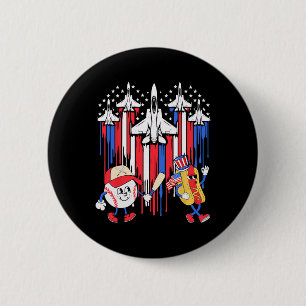Macaron Rond 5 Cm Avion de chasse Avion Usa Drapeau 4 juillet de bas