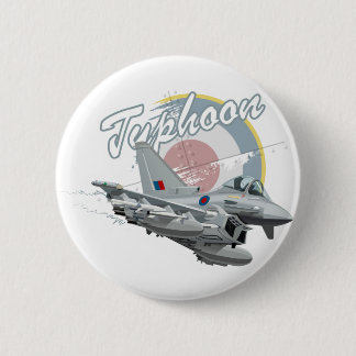 Macaron Rond 5 Cm Avion de chasse caricaturale