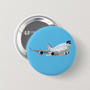 Macaron Rond 5 Cm Avion de dessin
