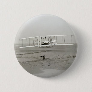 Macaron Rond 5 Cm Avion des Frères Wright Premier Vol en Avion Aviat