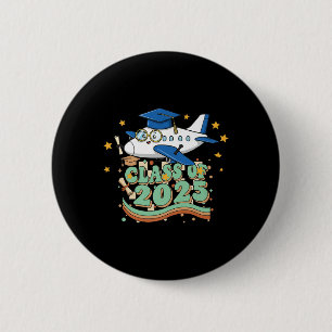 Macaron Rond 5 Cm Avion Graduate Cl De 2025 Enfants Hommes Femmes Gr