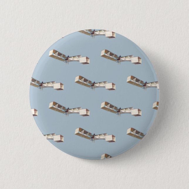 Macaron Rond 5 Cm Avion Santos-Dumont 14 Bis (Devant)