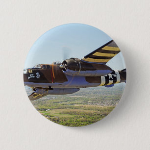 Macaron Rond 5 Cm Avions de cru de B-25 Mitchell