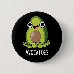 Macaron Rond 5 Cm Avoca-toes Blagues drôles sur l'avocat Fond sombre