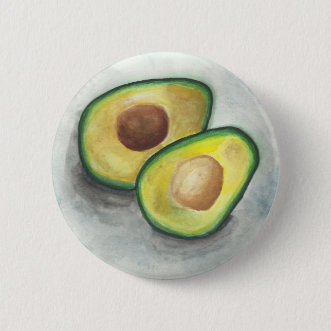 Macaron Rond 5 Cm Avocado en aquarelle (Devant)