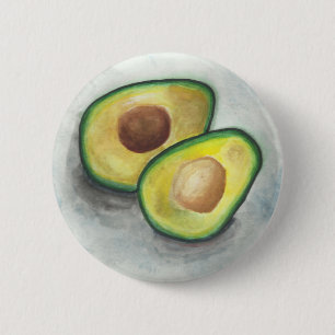 Macaron Rond 5 Cm Avocado en aquarelle