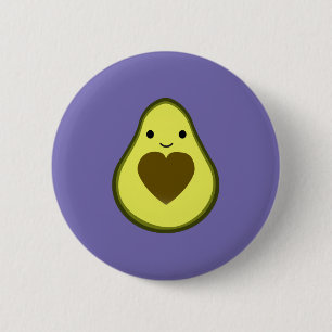 Macaron Rond 5 Cm Avocat heureux mignon d'amour de Kawaii
