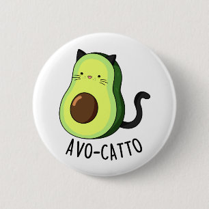 Macaron Rond 5 Cm Avocatto Cute Avocado Cat Pun