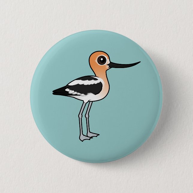 Macaron Rond 5 Cm Avocet américain (Devant)