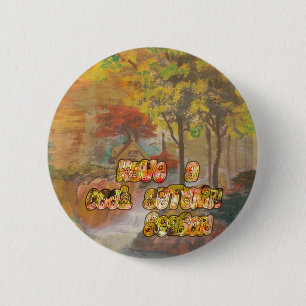 Macaron Rond 5 Cm Avoir un Cool Saison d'automne Art Vintage Imprime