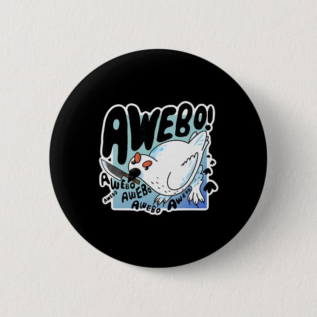 Macaron Rond 5 Cm Awebo Ptarmigan Arctique Oiseau Mignon Internet Me (Devant)