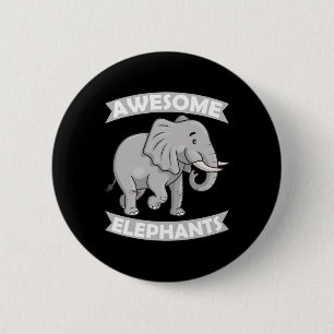 Macaron Rond 5 Cm Awesome Elephants Zoo Cirque Elephant Conservateur