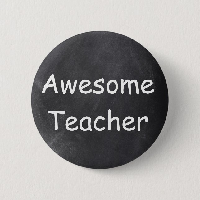 Macaron Rond 5 Cm Awesome enseignant Chalkboard Design Idée cadeau (Devant)