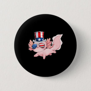 Macaron Rond 5 Cm Axolotl Mignon 14 Juillet Fête De L'indépendance É