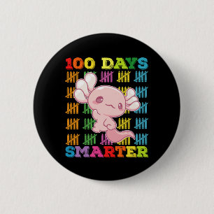 Macaron Rond 5 Cm Axolotl plus intelligent depuis 100 jours 100e jou