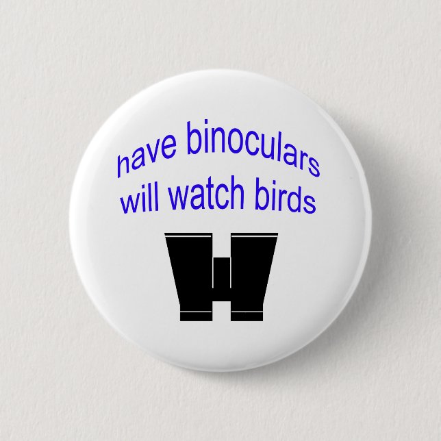 Macaron Rond 5 Cm ayez les binos observera des oiseaux (Devant)