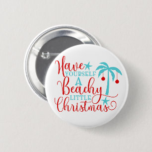 Macaron Rond 5 Cm Ayez-vous un petit Noël de plage