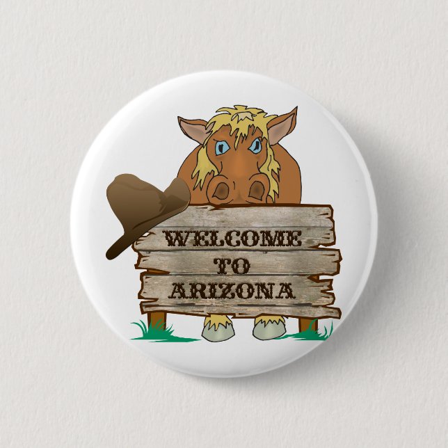 Macaron Rond 5 Cm AZ- Bienvenue à l'Arizona Horse (Devant)