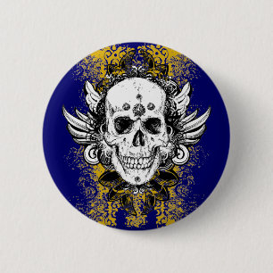Macaron Rond 5 Cm Aztec-Skull