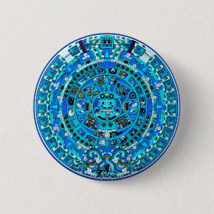Macaron Rond 5 Cm ~ aztèque de symbole de jour du Jugement dernier