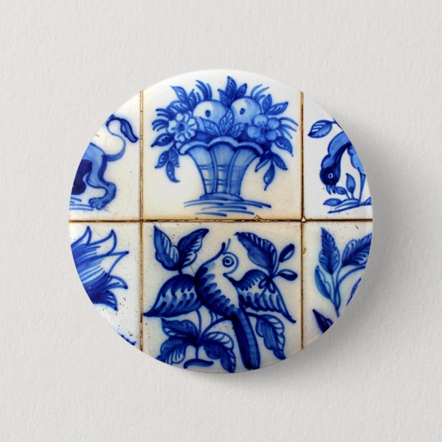 Macaron Rond 5 Cm Azulejos (Devant)